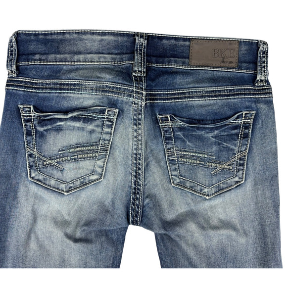 BKE Denim Sabrina Stretch Cropped Capris Jeans Women's Sz 24 Medium Wash Faded - Picture 5 of 12